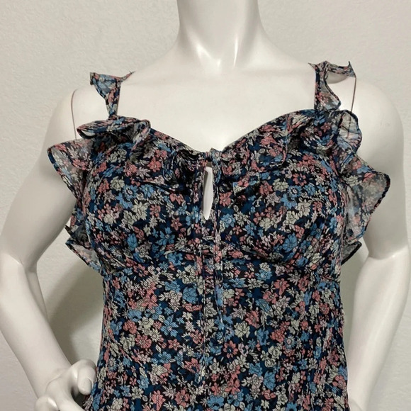 The East Order NWT Cece Floral Ruffle Chiffon Mini Dress Size S - Picture 3 of 9
